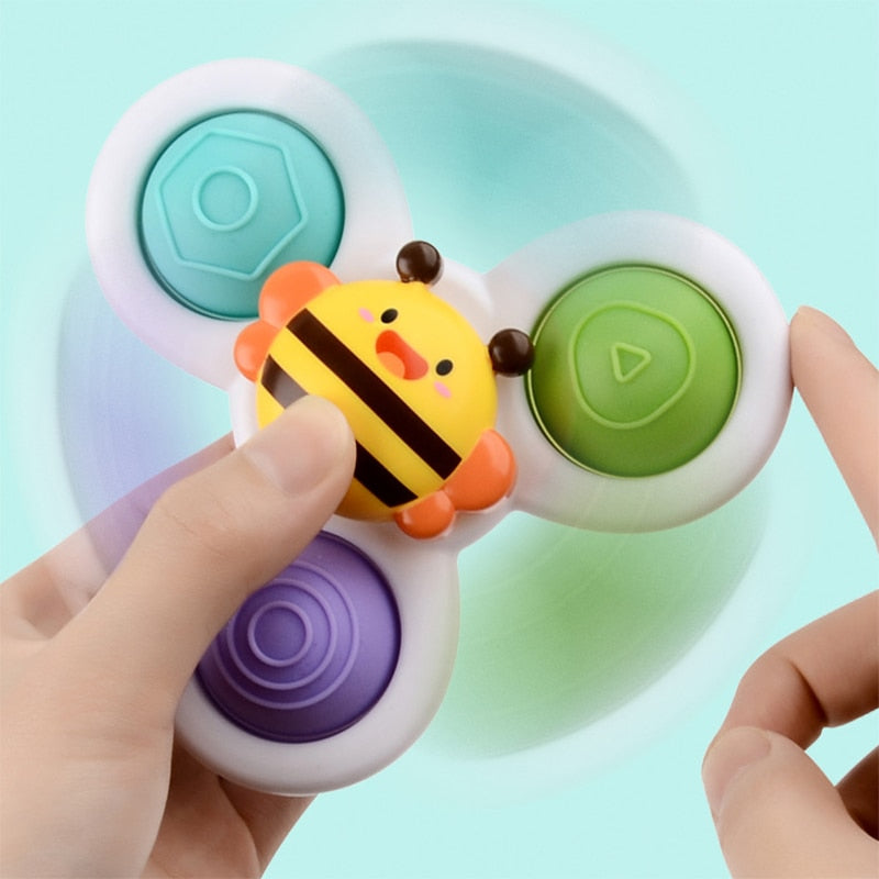 3pc Suction Cup Spinning Toy Baby Fidget Spinner – mywittlebaby